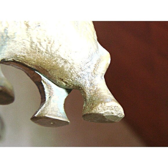 Small Vintage Brass Elephant Statue Figurine Retro Home Decor Trunk Up Good Luck - Picture 11 of 11